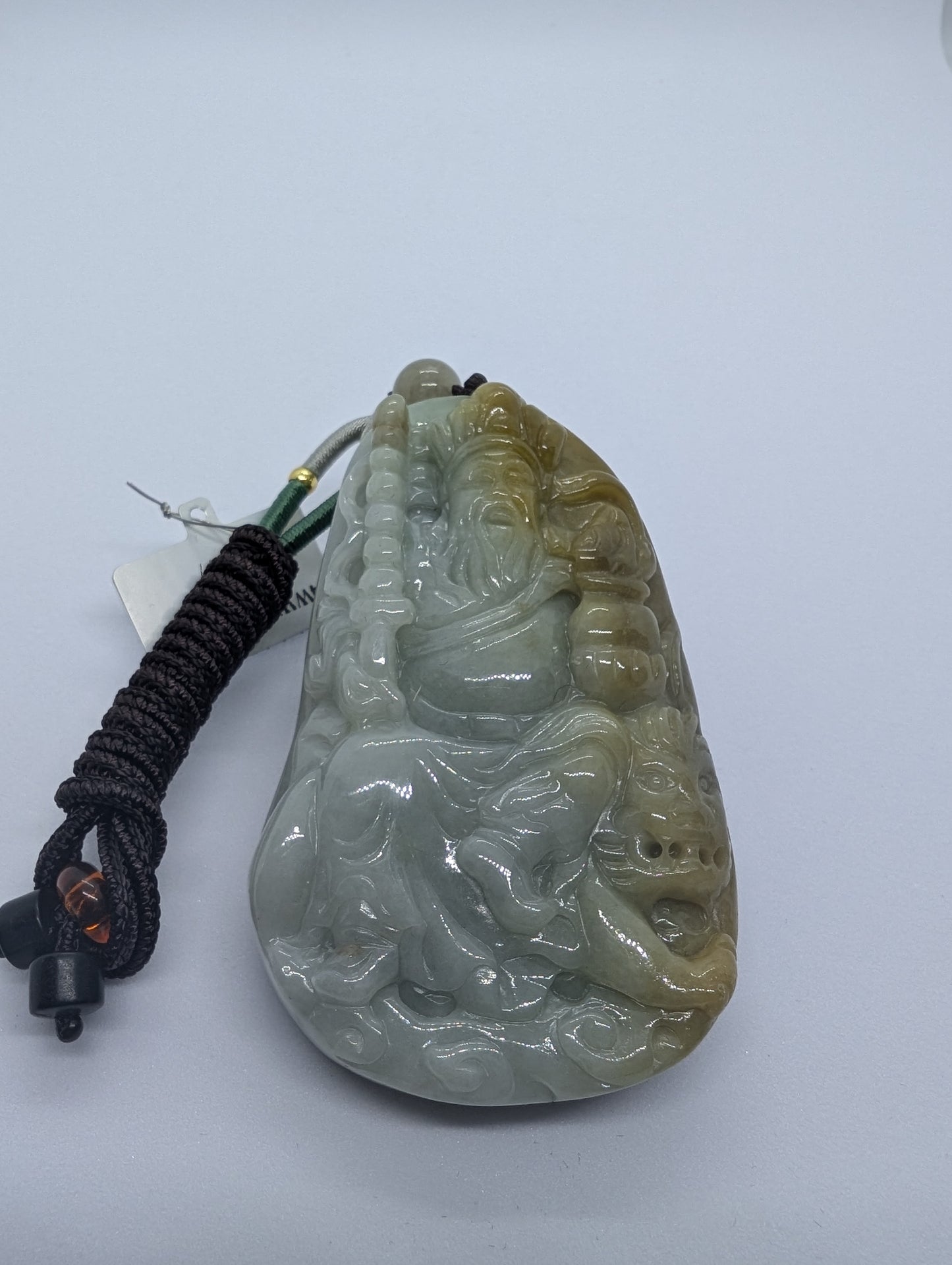 Bluish green jadeite pendant