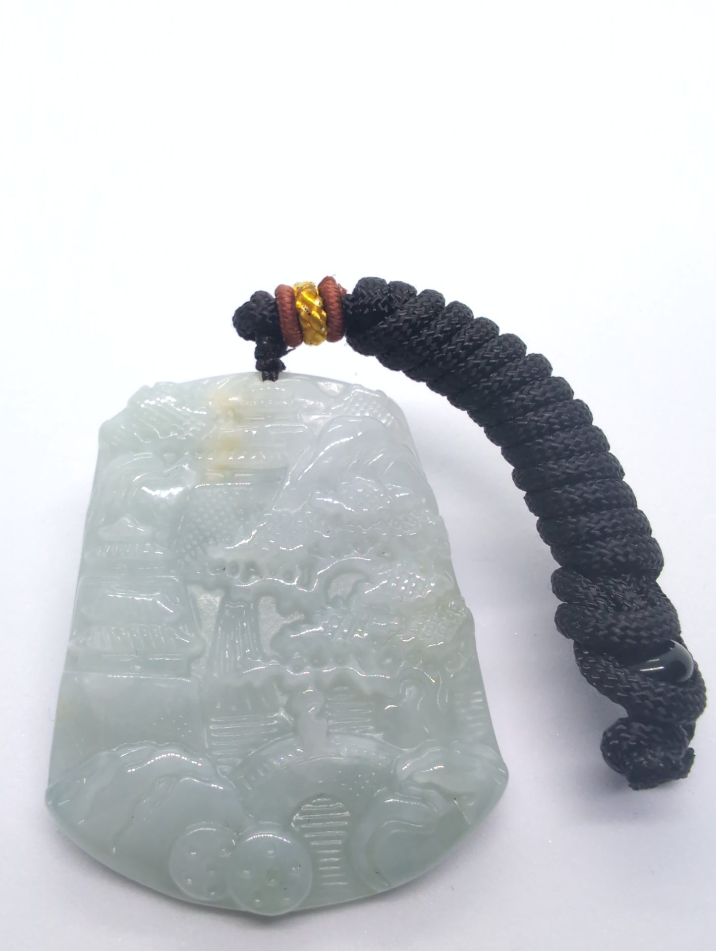 Bluish green jadeite pendant