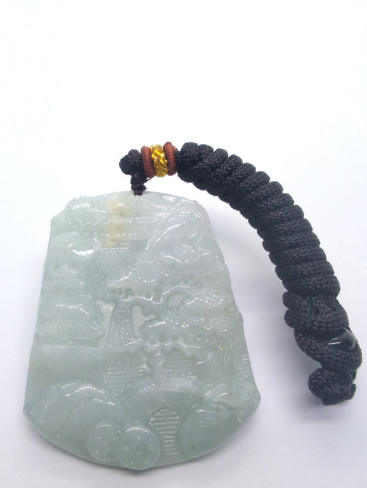 Bluish green jadeite pendant