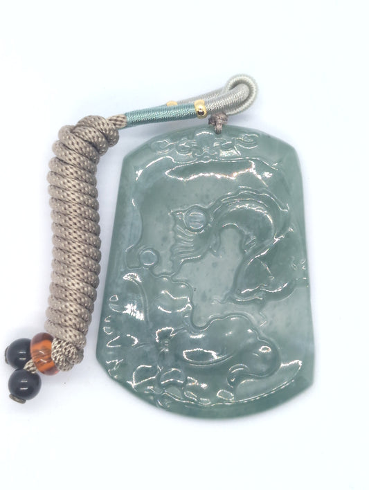 Icy green jadeite pendant
