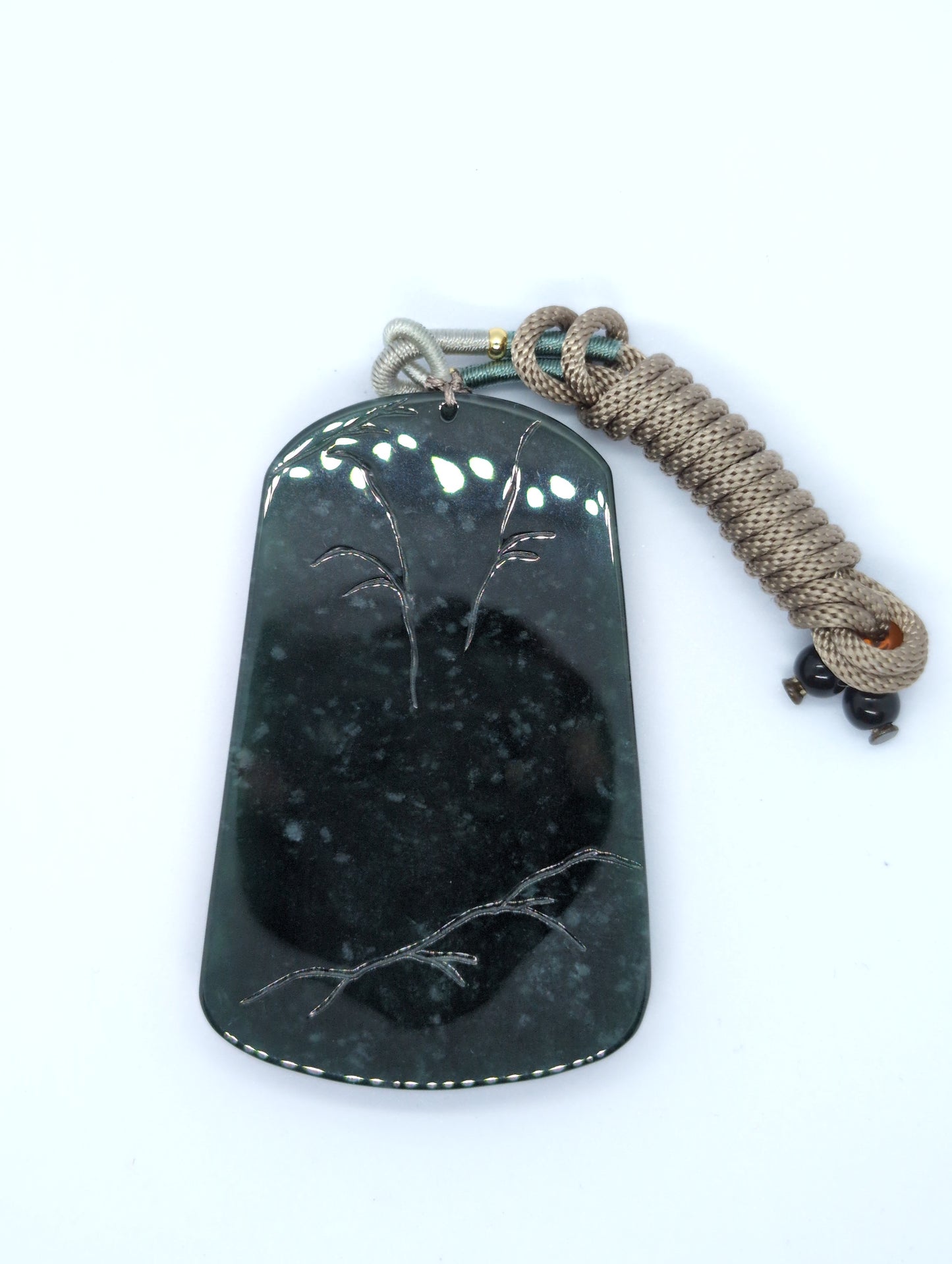Deep green jadeite pendant