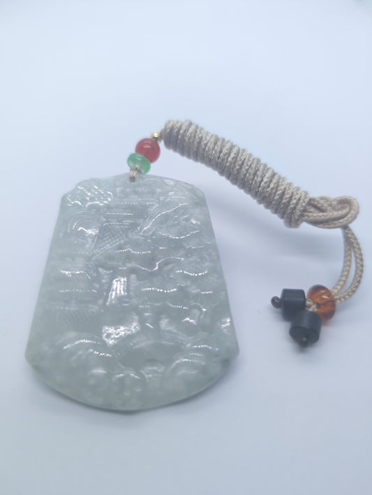 Icy cloud jadeite pendant