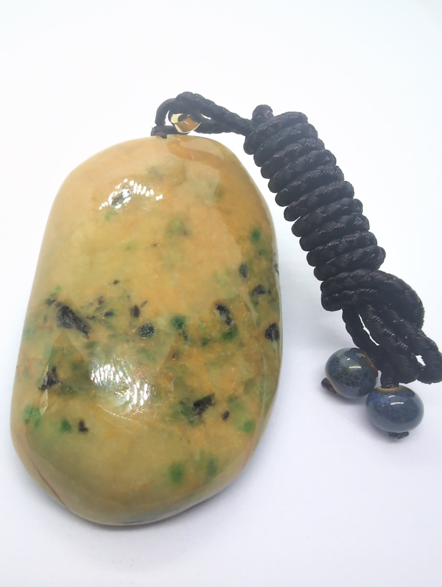 3 color jadeite fish pendant