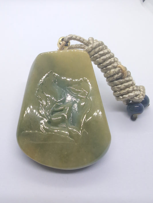 Nine-tails fox jadeite pendant